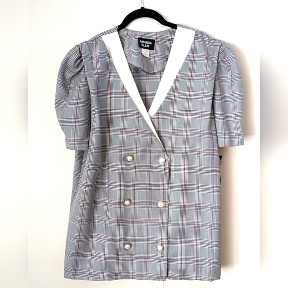 Amanda Blair Tops - NWT, Vintage Tags, Amanda Blair Puff Sleeve Lined Collar Blouse, 14